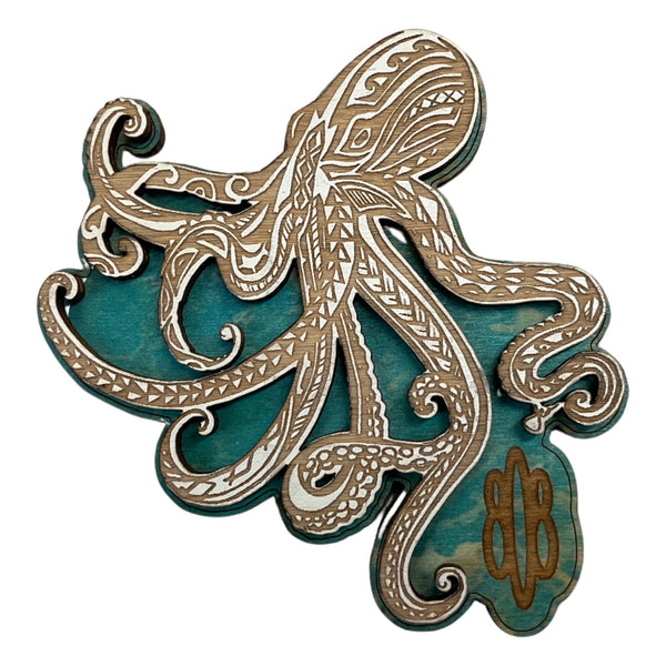 Octopus Wood Magnet