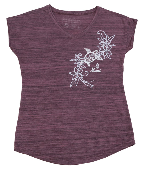 Flower Honu2 (Turtle) Ladies T-Shirt (Small Only)