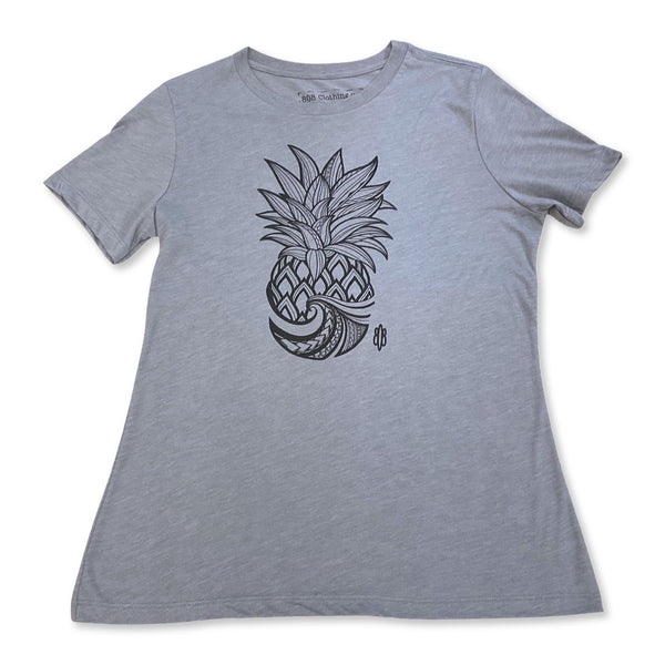 Tribal Pineapple Ladies Crew Neck T-Shirt (Small, X-Large, XX-Large Only)