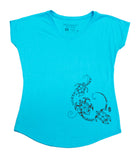 Three Flower Honu (Turtle) Ladies V-Neck (Small Only)