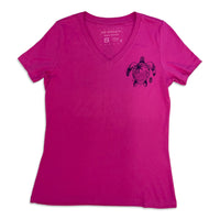 Palm Tree Honu Ladies V-Neck