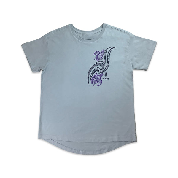 2 Honu Tribal Ladies Crew Neck T-Shirt