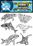 Hawaiian Wildlife Temporary Tattoos