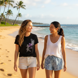 Flower Honu2 Ladies Crew Neck