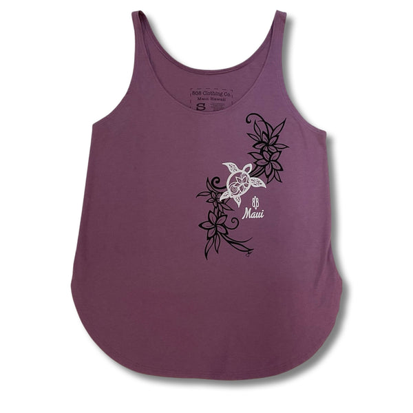 Flower Honu2 Ladies Tank Top