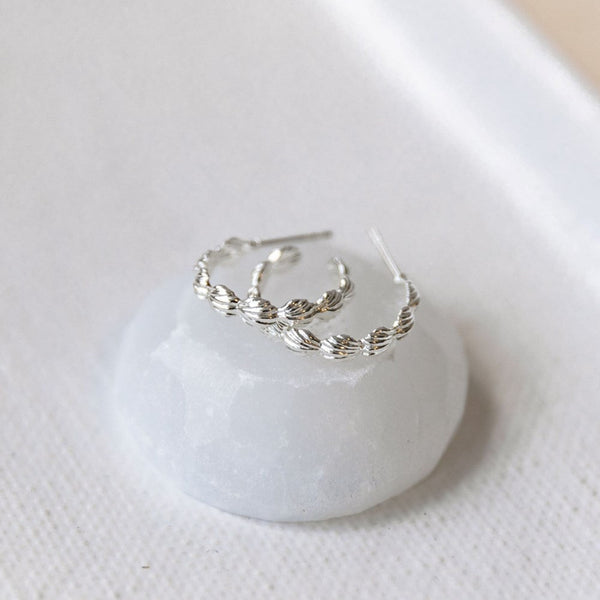 Glee Jewelry - Ocean Sienna Shell Hoop Earrings