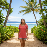 Tiki Honu Ladies V-Neck T-Shirt