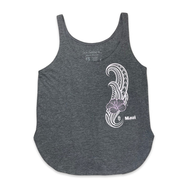 Tribal Hibiscus Ladies Tank Top