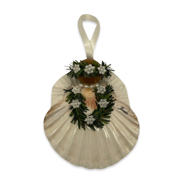 Large White Angel Shell Ornaments
