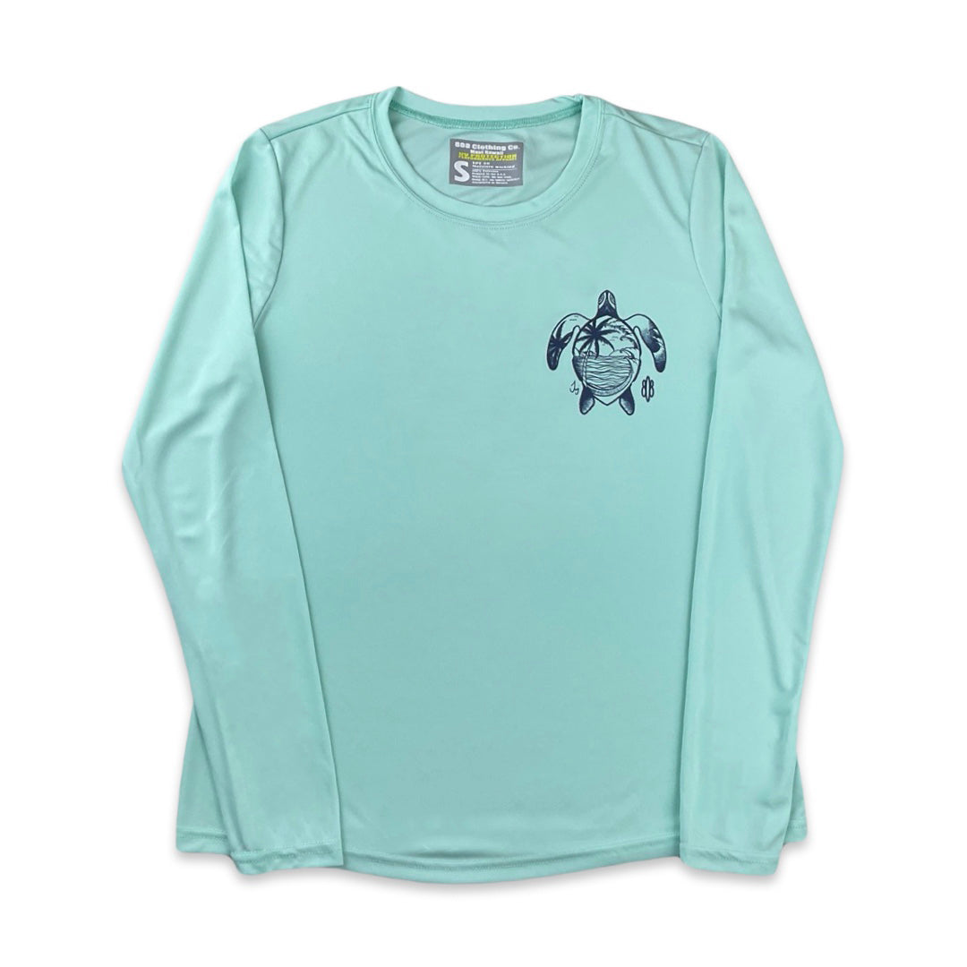Palm Tree Honu Ladies UV Performance Long Sleeve 808 Clothing Co Maui