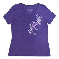 Flower Honu2 Ladies V-Neck