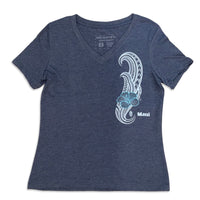 Tribal Hibiscus Ladies V-Neck
