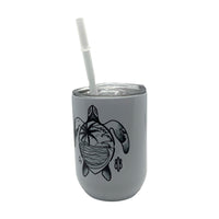 Palm Tree Honu Wine Tumbler