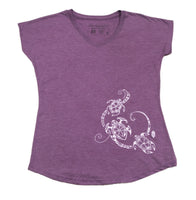 Three Flower Honu Ladies V-Neck (Small Only)