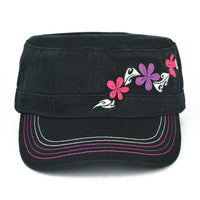 Tribal Flowers Military Hat