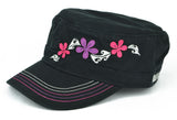 Tribal Flowers Military Hat