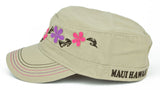 Tribal Flowers Military Hat