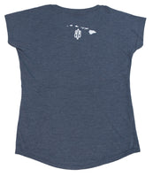 Flower Honu2 (Turtle) Ladies V-Neck (Small Only)