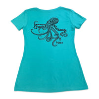 Tribal He'e Octopus Ladies V-Neck T-Shirt (Small and Medium only)