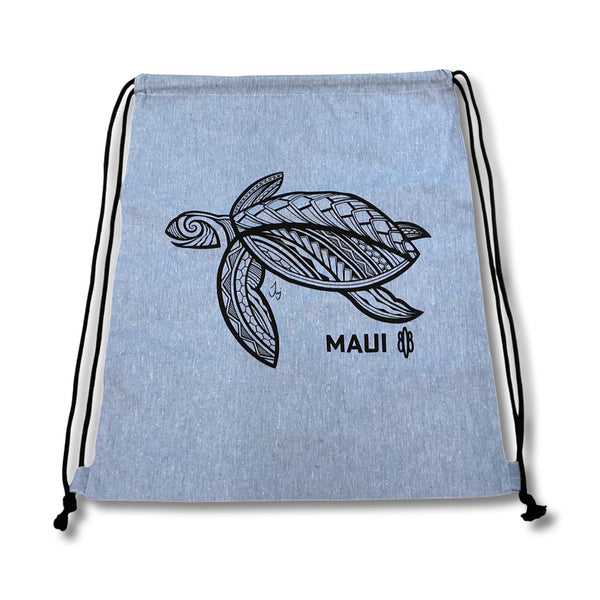 Tattoo Honu3 (Turtle) Drawstring Backpack Tote Bag