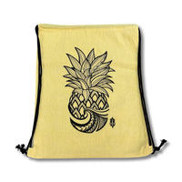 Pineapple Wave Drawstring Backpack Tote Bag