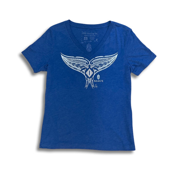 Whale Tail2 Ladies V-Neck