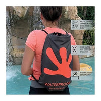 Drawstring Waterproof Backpack - Black/Grey