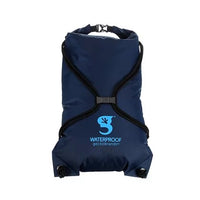 Drawstring Waterproof Backpack - Navy / Neon Blue