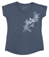 Flower Honu2 Ladies V-Neck (Small Only)