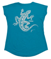 Tribal Mo'o Gecko V-Neck T-Shirt (Small, Medium, and X-Large only)